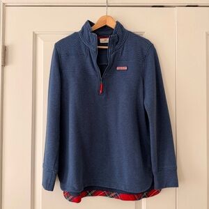 Vineyard Vines Blue Heather Quarter-Zip Pullover